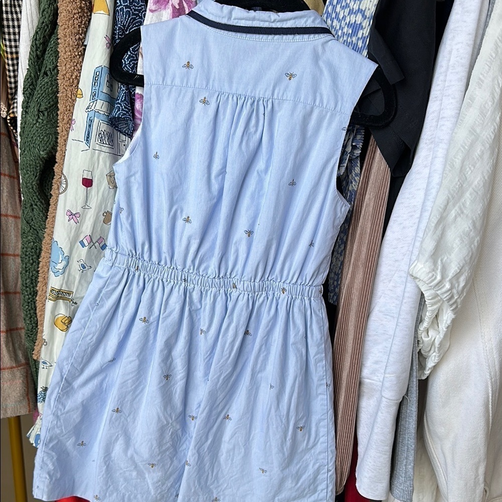 Janie and Jack Light Blue Dress with Navy Trim - Picture 5 of 6